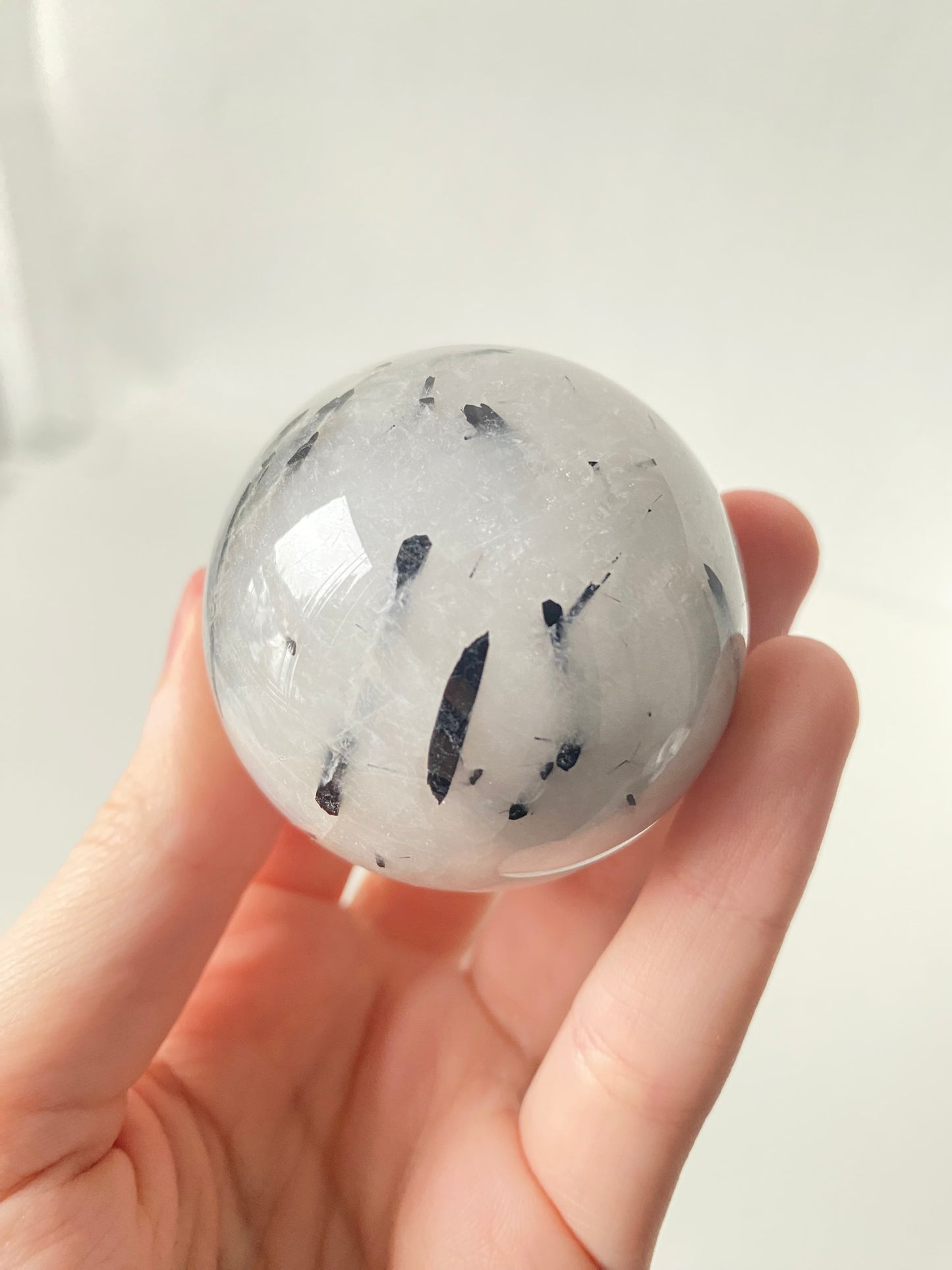 Tourmalinated Quartz Sphere