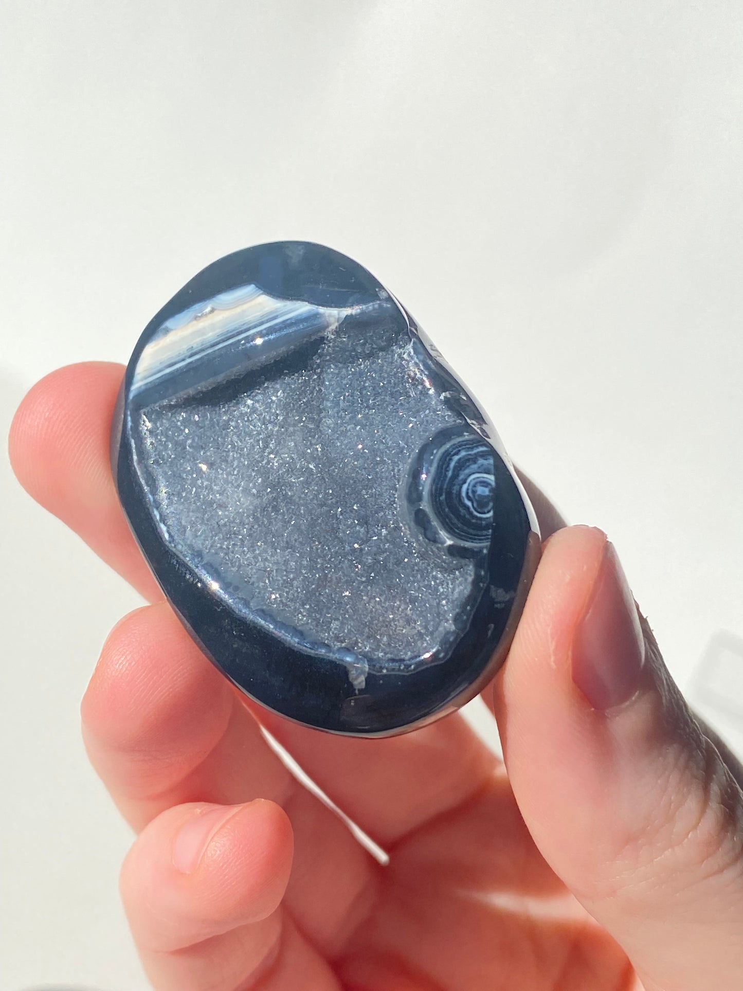 Druzy Black Agate Tumble