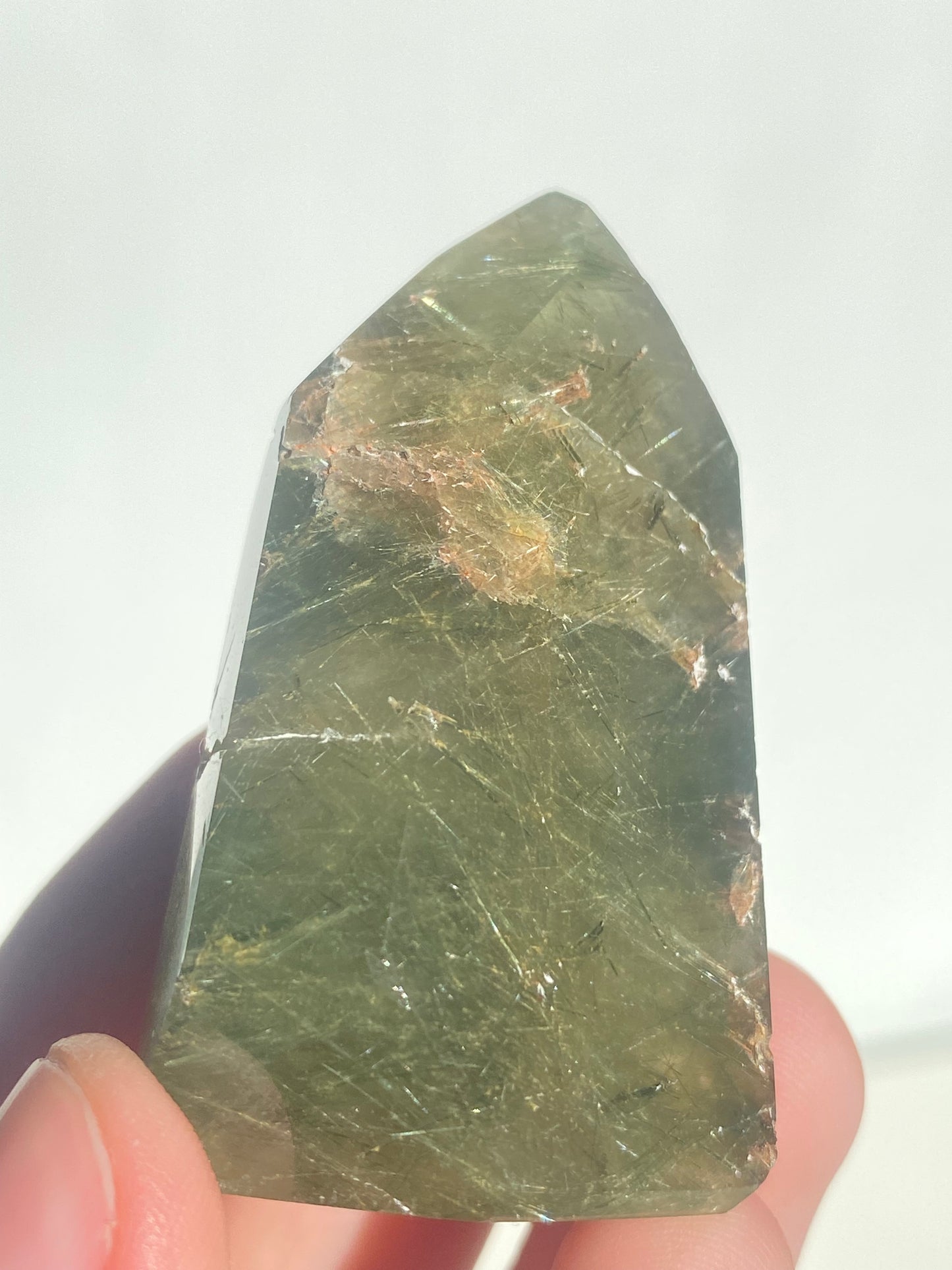 Green Tourmalinated Quartz Rare