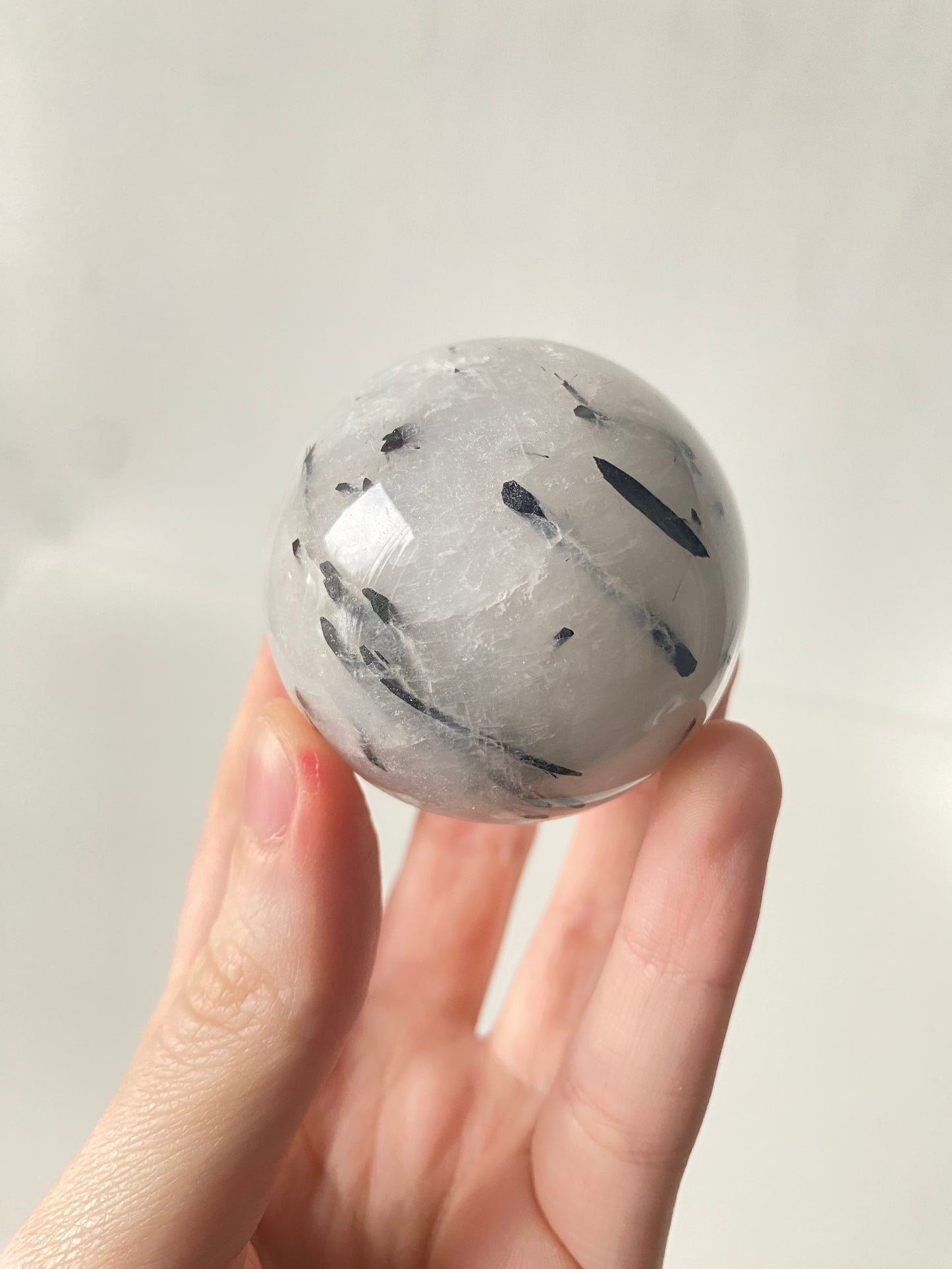 Tourmalinated Quartz Sphere