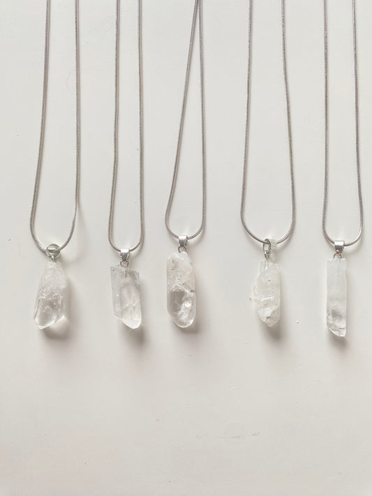 Raw Clear Quartz Pendant