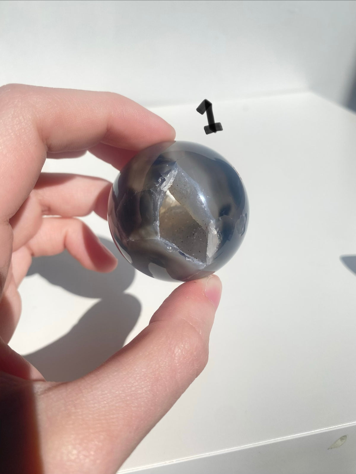 Druzy Black Agate Sphere