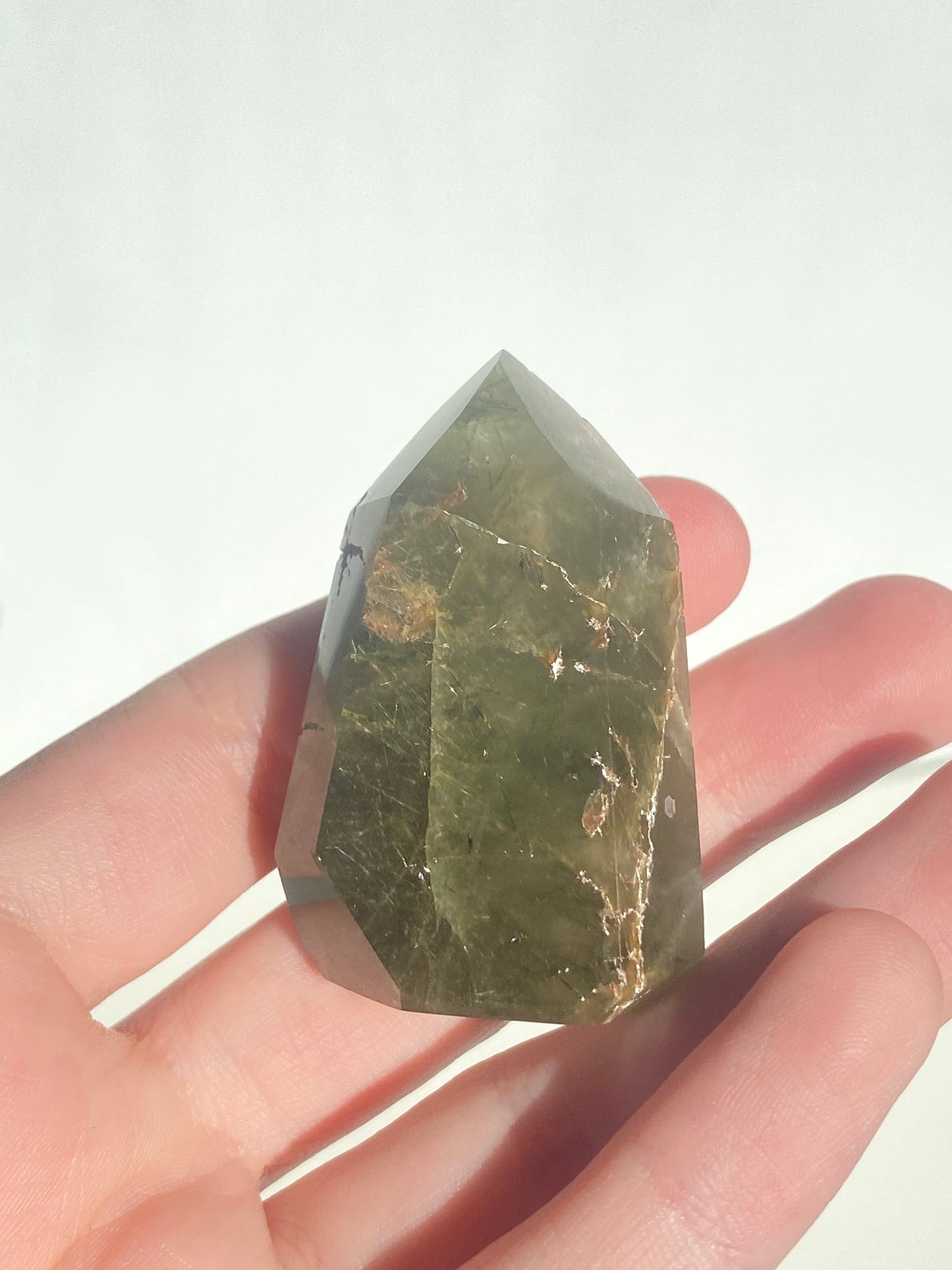 Green Tourmalinated Quartz Rare