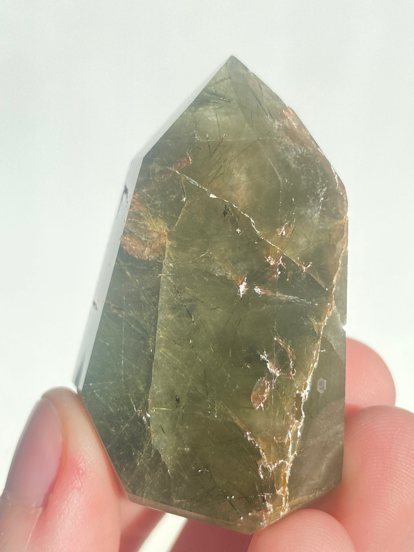 Green Tourmalinated Quartz Rare
