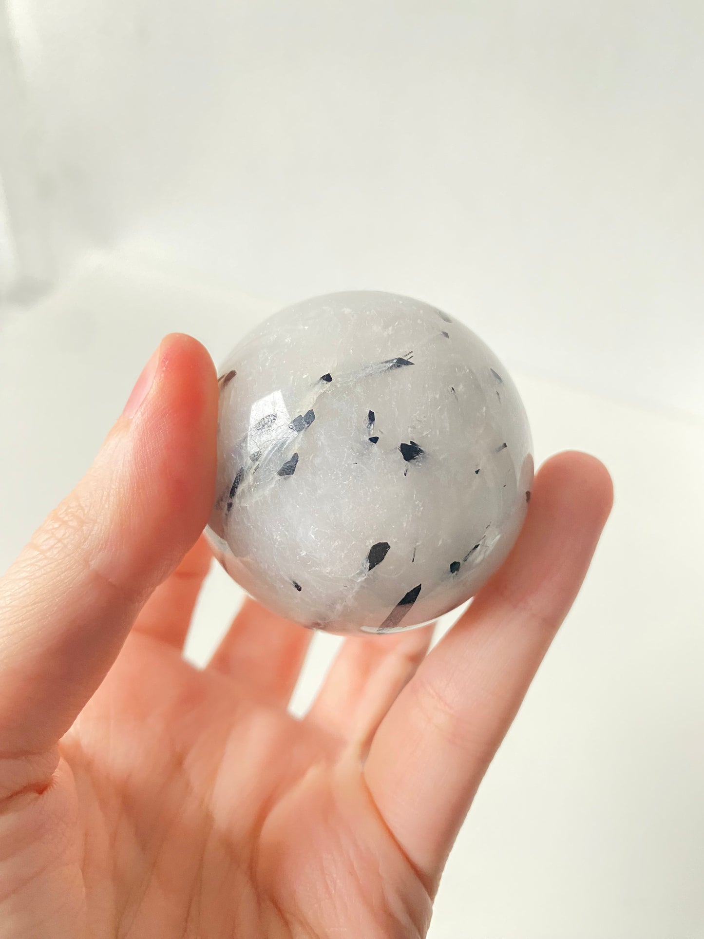 Tourmalinated Quartz Sphere