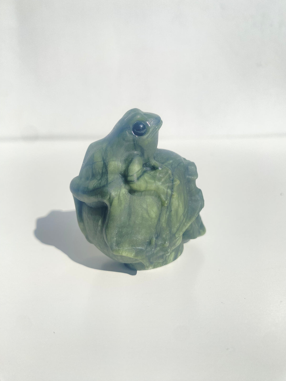 Nephrite Jade Skull with Frog Friend