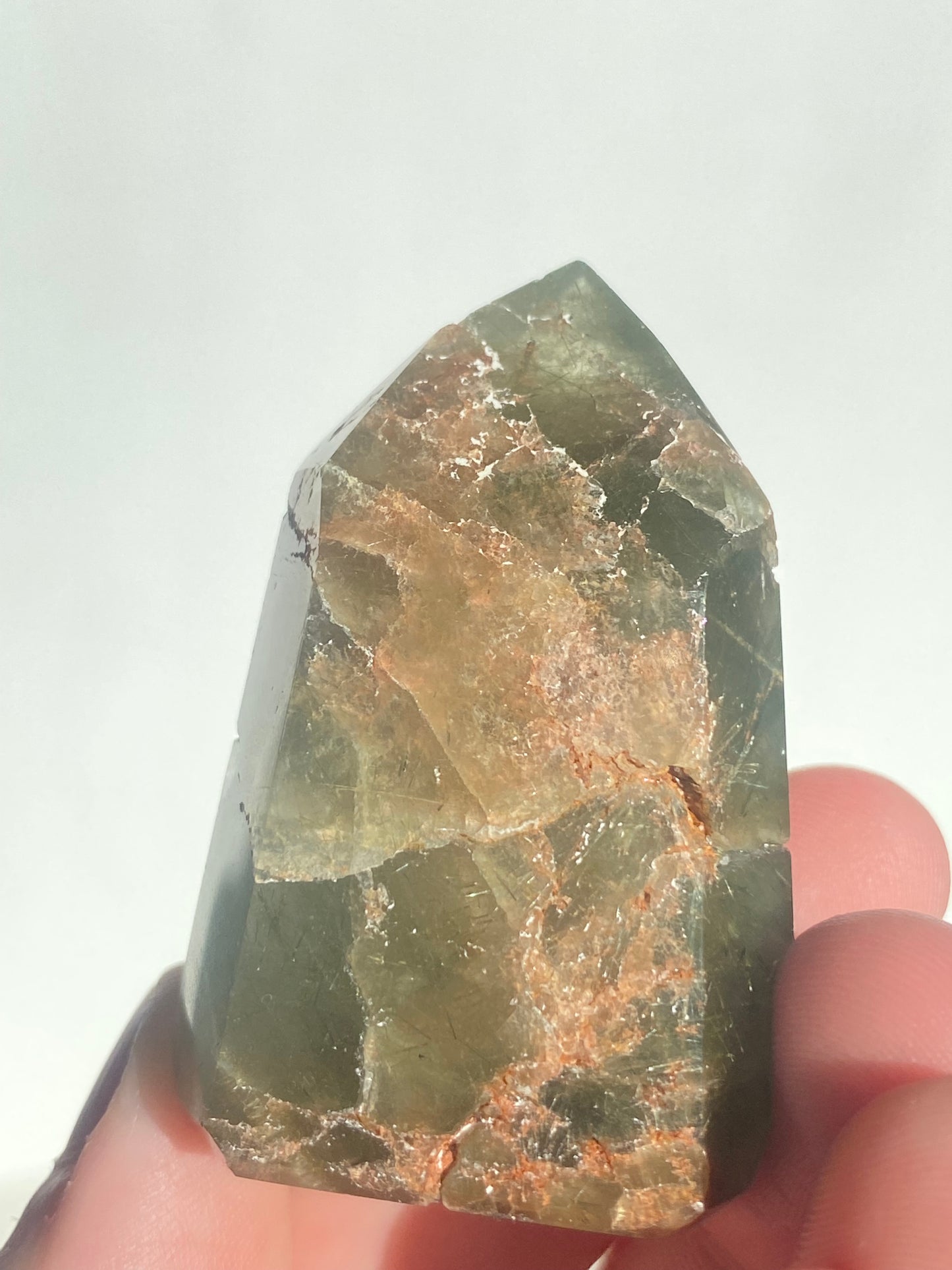 Green Tourmalinated Quartz Rare