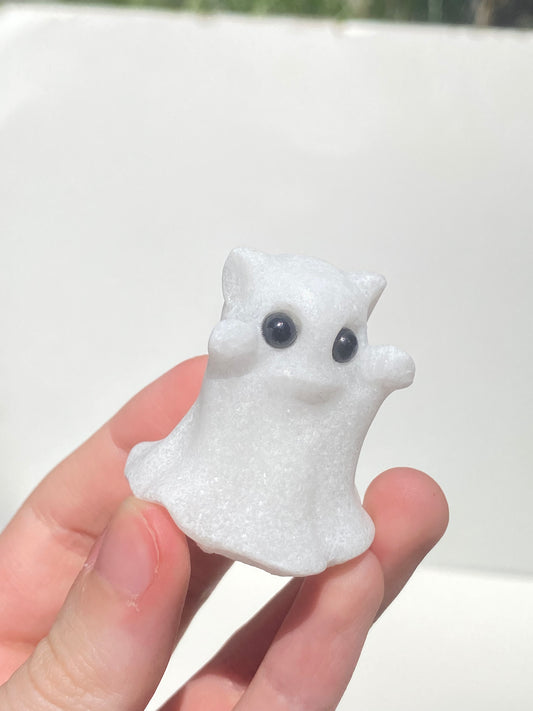 White Calcite Ghost Cat