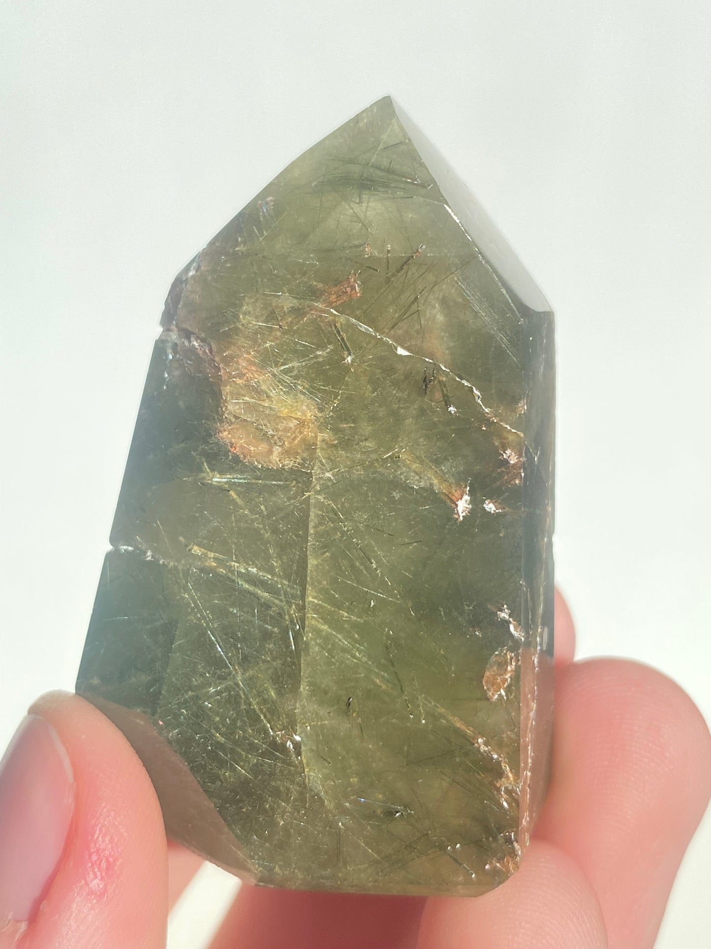 Green Tourmalinated Quartz Rare